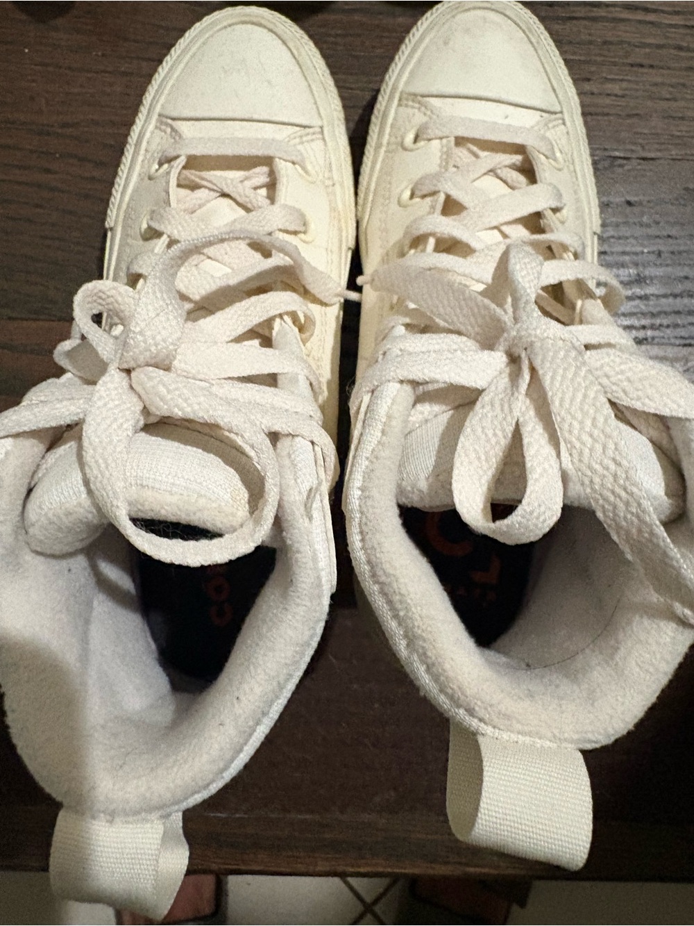 Converse Cream/Off-White High-Top Canvas Sneakers
